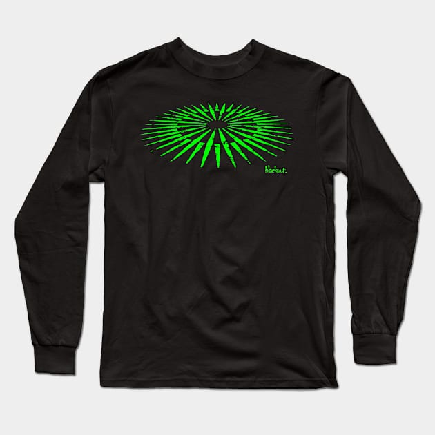 Vector Industrial Green Sun by Blackout Design Long Sleeve T-Shirt by Blackout Design